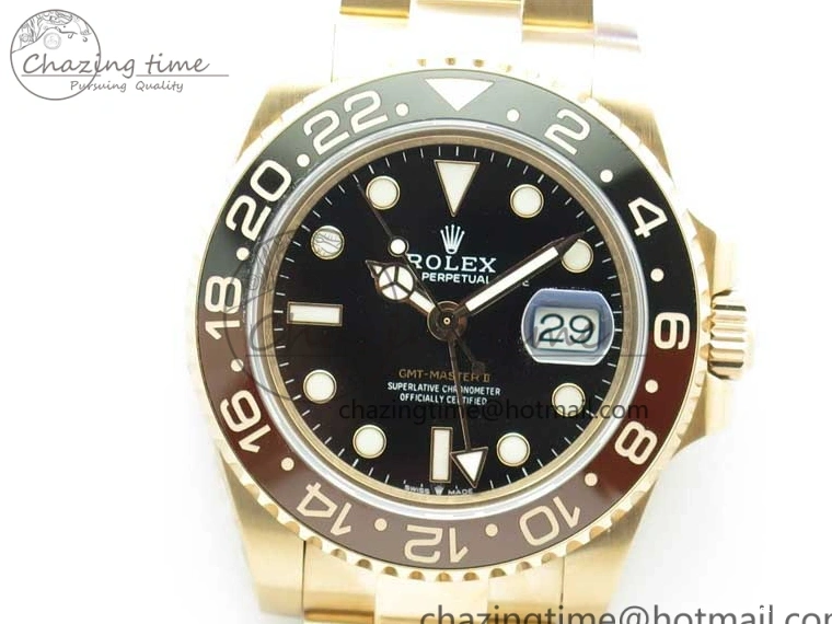 AAA Replica Watches CHNR Comfortable A 1:1 on 316L Master Steel 126715 Black Dial 2961 Brown Best Bracelet Edition Ceramic GMT Black GMF II RG 0123